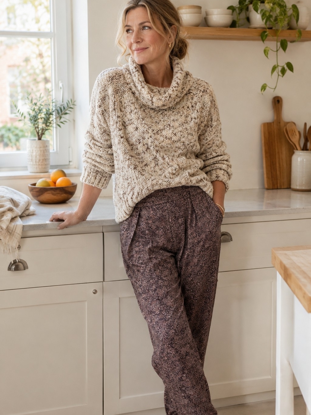 Cozy Cream Cowl Neck Sweater